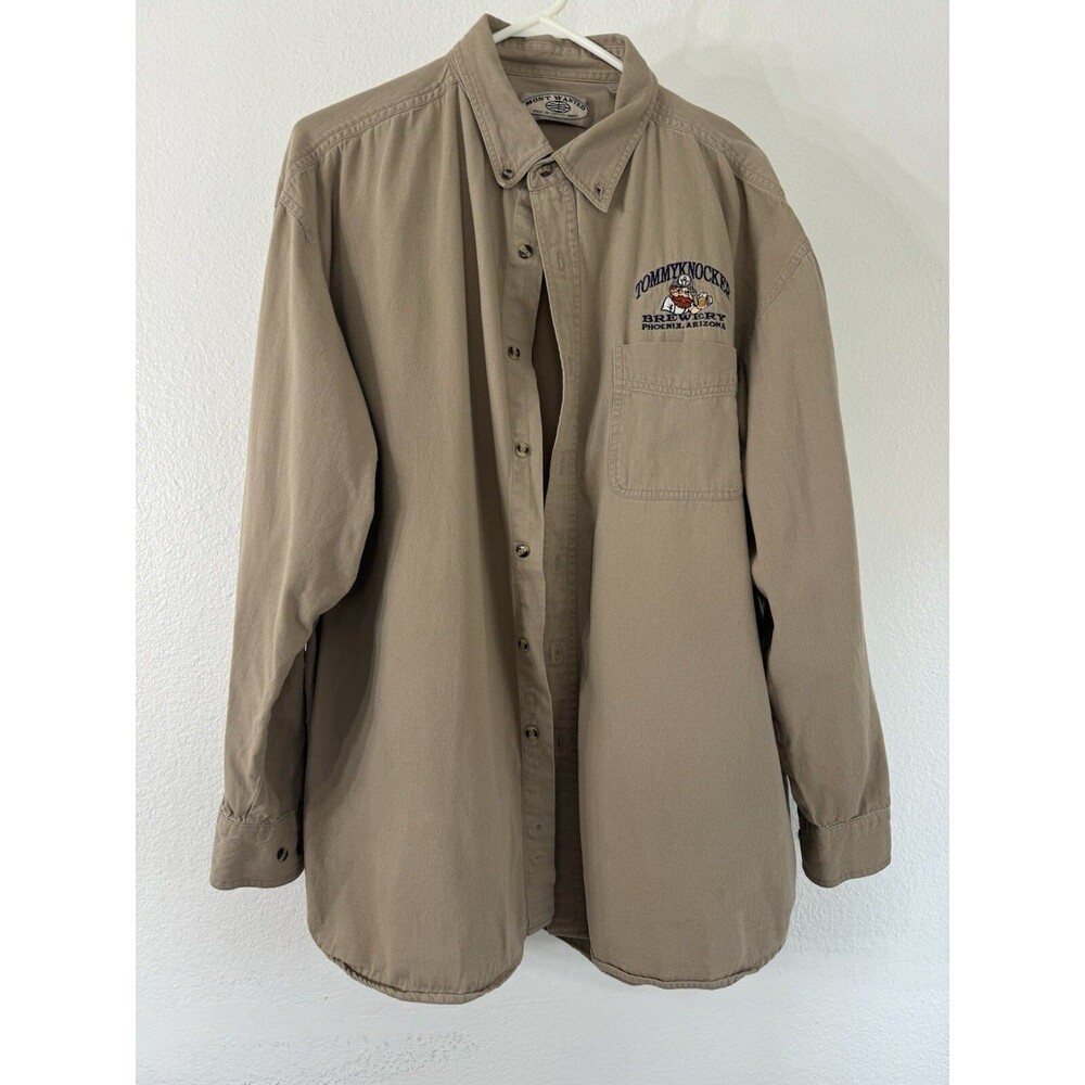 Tommyknocker Brewery Phoenix Arizona Long Sleeve Button Up Most Wanted XXL Men’s